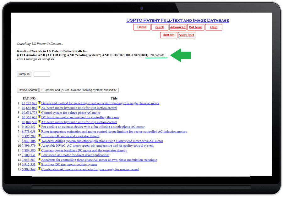 Результат поиска по базе патентов