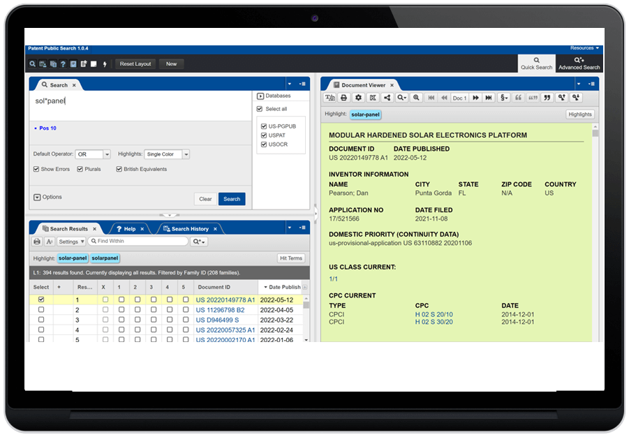 Патентный поиск в USPTO