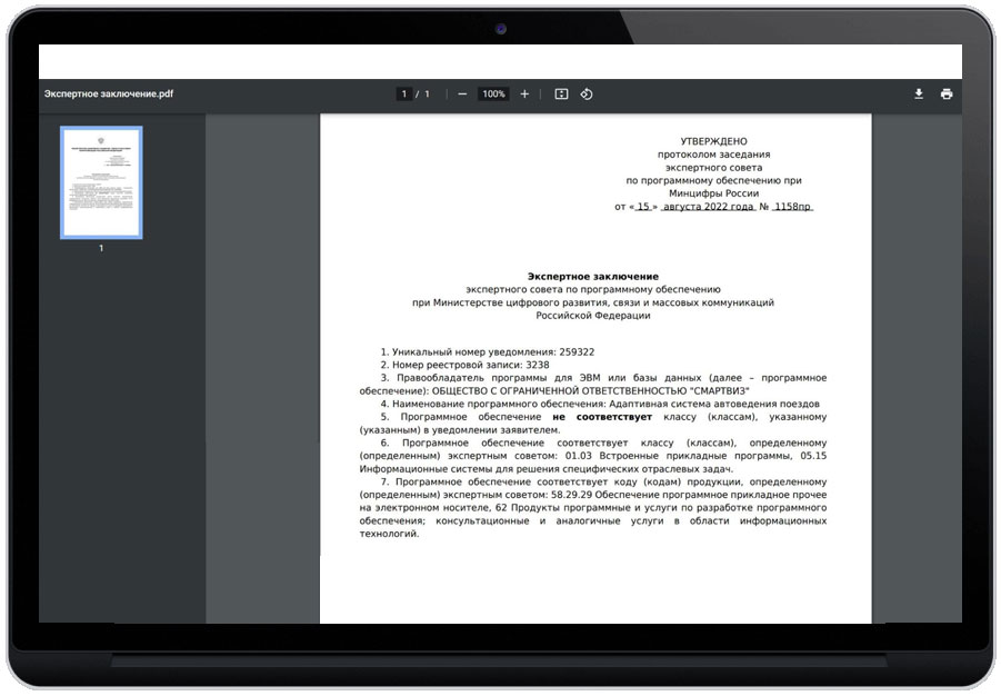 Экспертное заключение Минцифры